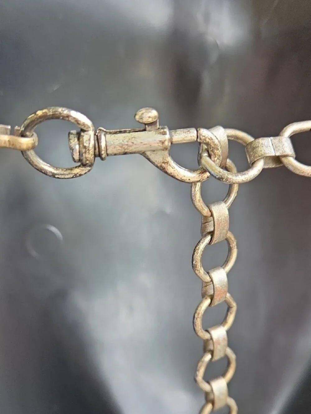 Stunning!Vintage,Cache!,distressed silver,shades of blue,glass stones,chain belt